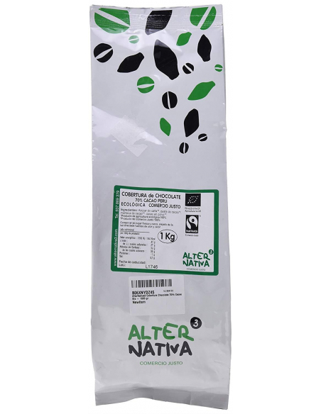 ALTERNATIVA 3 - COBERTURA CHOCOLATE 70% CACAO BIO 1 KG. PERU