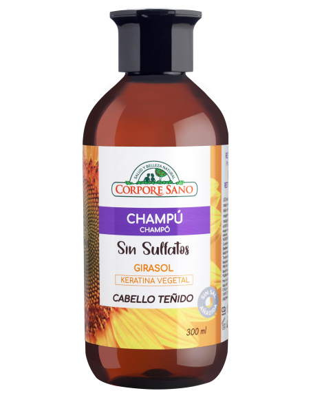 Corpore Sano - CHAMPU GIRASOL+ KERATINA SIN SULFATOS CABELLO TEÑIDO 300 ML..