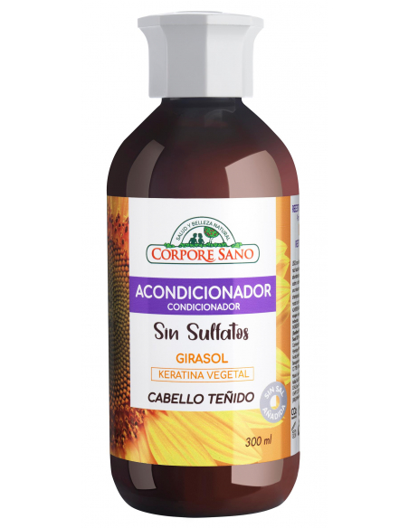 Corpore Sano - ACONDICIONADOR GIRASOL+ KERATINA SIN SULFATOS CABELLO TEÑIDO 300 ML.