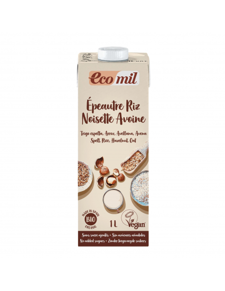 Ecomil - CAJA ECOMIL ESPELTA ARROZ AVELLANA AVENA BIO 6 X 1 L.