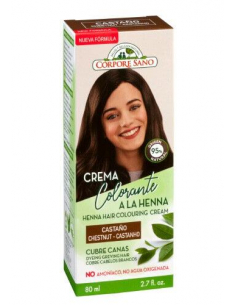 Corpore Sano - CREMA COLOR HENNA CASTAÑO 80 ML.