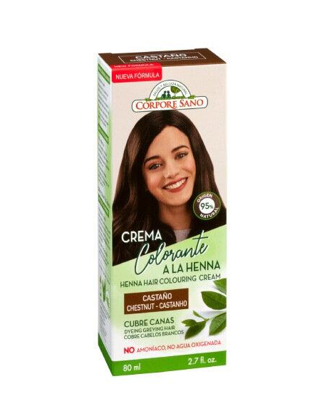 Corpore Sano - CREMA COLOR HENNA CASTAÑO 80 ML.