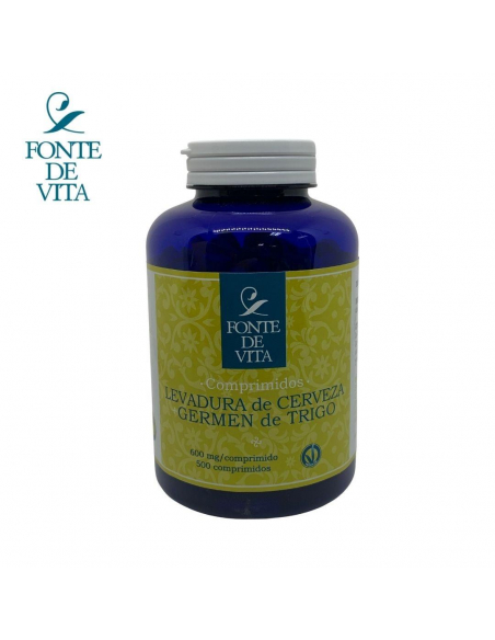 Fonte de Vita - LEVADURA CERVEZA + GERMEN TRIGO 600 MG. 500 COMPRIMIDOS FONTE DE VITA