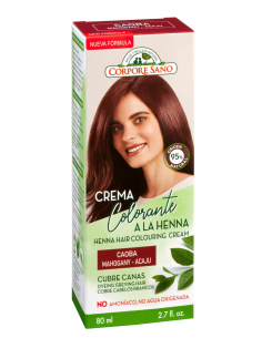 Corpore Sano - CREMA COLORANTE HENNA CABELLO CAOBA 80 ML