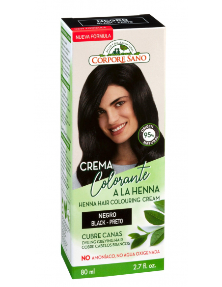Corpore Sano - CREMA COLORANTE HENNA CABELLO NEGRO 80 ML