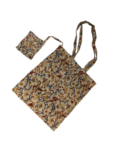 ALTERNATIVA 3 - BOLSA ALGODÓN + MONEDRO KALAMKARI 40X40 CM INDIA