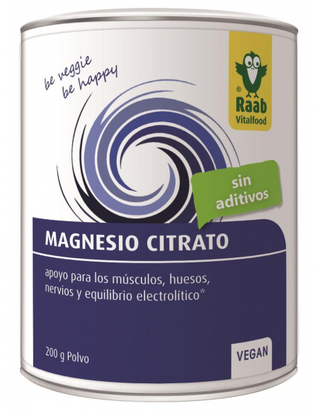 RAAB VITALFOOD - CITRATO DE MAGNESIO POLVO BOTE 200 GRS.. (CONVENCIONAL)