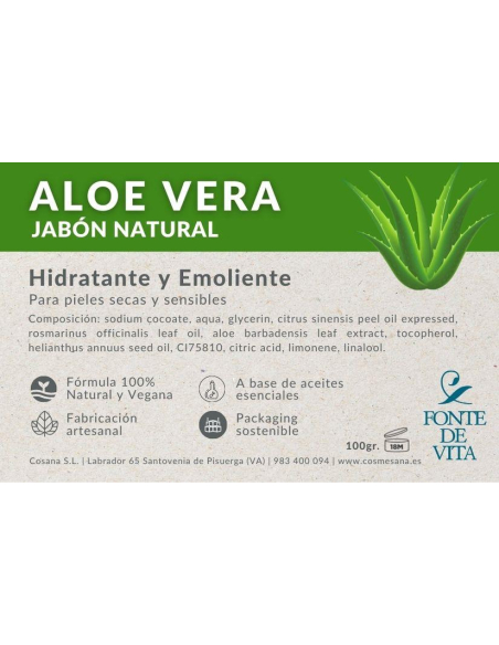 Fonte de Vita - JABON ALOE VERA 100 GRS. 100%  NATURAL