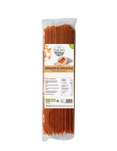 Ecosalim - ESPAGUETIS DE LENTEJA ROJA 250 GRS. ECO-SALM