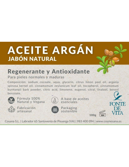 Fonte de Vita - JABON ACEITE ARGAN 100 GRS. 100% NATUAL
