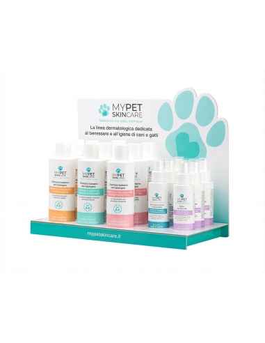 EXPOSITOR MYPET SKINCARE 15 PIEZAS