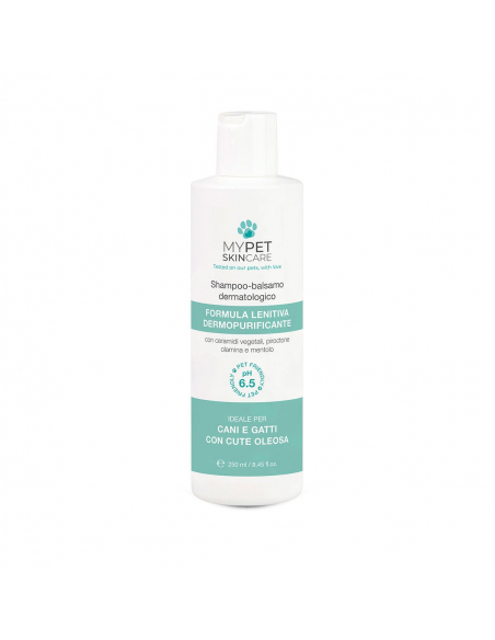 Lepo - MYPET CHAMPU BALSAMO DERMATOLOGICO FORMULA CALMANTE DERMOPURIFICANTE  PARA MASCOTAS 250 ML