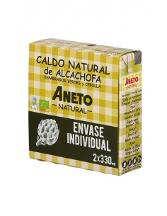 Aneto Natural - CALDO DE ALCACHOFA ECOLOGICO 0% SAL AÑADIDA  (BIPACK 2X330 ML.) ANETO