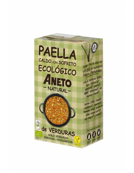 Aneto Natural - CAJA CALDO DE PAELLA DE VERDURAS ECOLOGICO 6 X 1 L. ANETO*