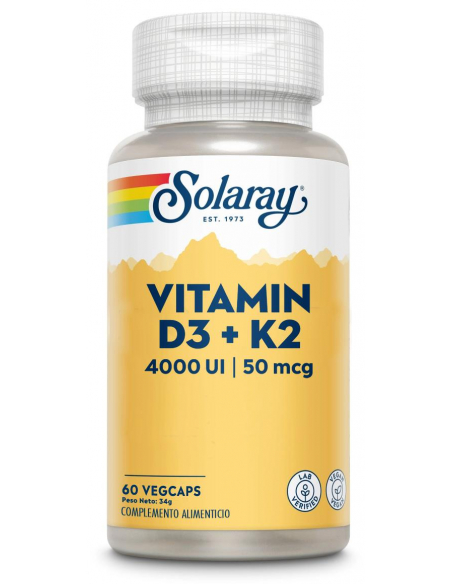 Solaray - VITAMINA D3 & K2 (MK7) - 60 VEGCAPS