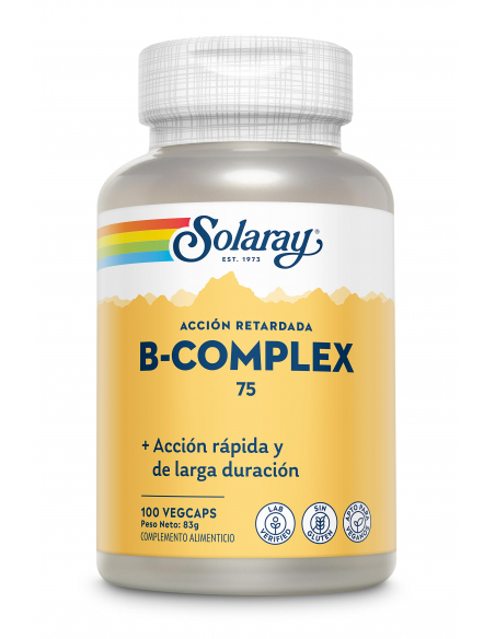 Solaray - VITAMINA B COMPLEX 75 - 100 VEGCAPS ACCION RETARD.