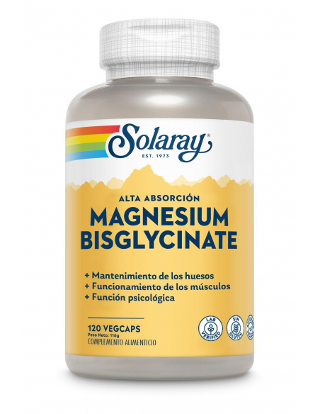 Solaray - BISGLYCINATE MAGNESIO - 120 VEGCAPS
