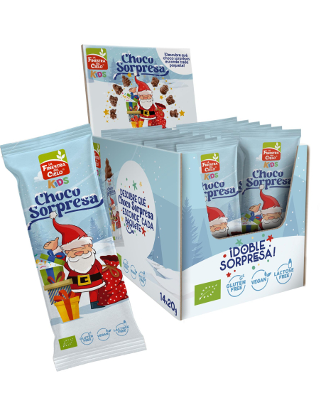 LA FINESTRA SUL CIELO - EXPOSITOR SANTA CHOCO SORPRESA BIO VEGAN LA FINESTRA SUL CIELO 14X20 GR