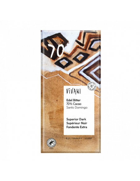 Vivani Chocolat - VIVANI CHOCOLATE NEGRO SUPERIOR 70% SANTO DOMINGO100 GR. BIO