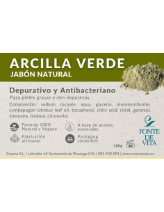 Fonte de Vita - JABON ARCILLA VERDE  100 GRS. 100% NATURAL