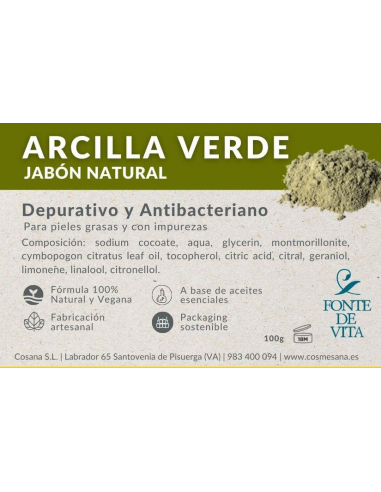 Fonte de Vita - JABON ARCILLA VERDE  100 GRS. 100% NATURAL