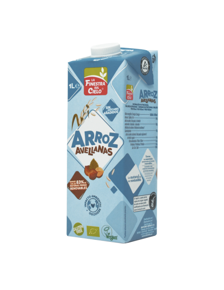 LA FINESTRA SUL CIELO - CAJA BEBIDA DE ARROZ CON AVELLANAS BIO 6 X 1L.LA FINESTRA SUL CIELO