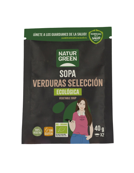 Naturgreen - EXPOSITOR SOPA VERDURAS SELECCION BIO SIN GLUTEN 6 X 40 GRS.
