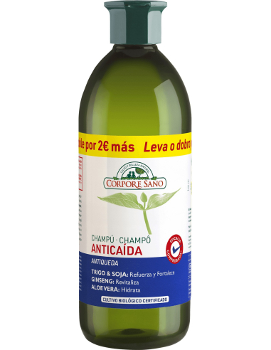 Corpore Sano - CHAMPU ANTICAIDA GERMEN TRIGO Y SOJA FORMATO 300 + 300 ML.