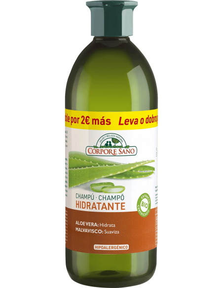 Corpore Sano - CHAMPU HIDRATANTE ALOE Y MALVAVISCO FORMATO 300 + 300 ML.