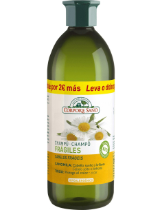 Corpore Sano - CHAMPU FRAGILES CAMOMILA Y TRIGO FORMATO 300 + 300 ML.