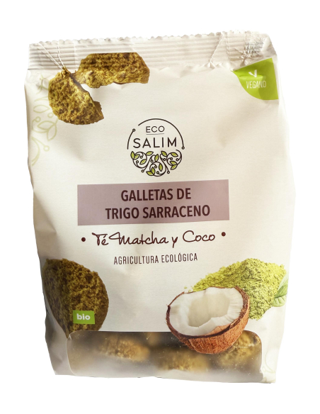 Ecosalim - GALLETAS TRIGO SARRACENO TE MATCHA & COCO 130 GRS SIN GLUTEN