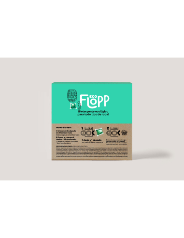 Flopp - FLOPP DETERGENTE  ECOLÓGICO TODO TIPO DE ROPA 70 CÁPSULAS ESTUCHE - ECOLABEL