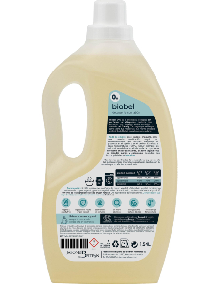 Biobel 0% - DETERGENTE BIOBEL 0% 1,5 LITROS (REF. 6807)