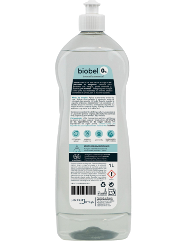 Biobel 0% - LAVAVAJILLAS MANUAL BIOBEL 0% 1 Litro  (REF.6507)