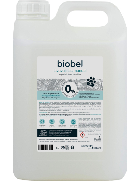 Biobel 0% - LAVAVAJILLAS MANUAL BIOBEL 0% 5 LITROS  (REF.6508)