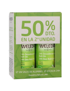 WELEDA - DUPLO DESODORANTE ROLL-ON CITRUS 50 ML. 50% DTO. EN 2ª UNIDAD