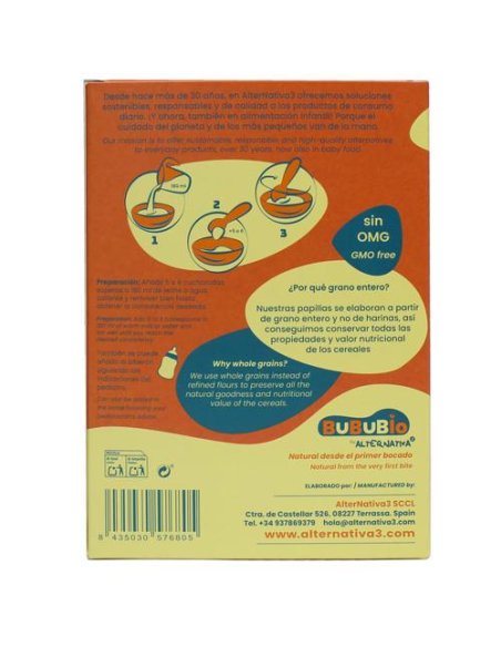 ALTERNATIVA 3 - PAPILLA 5 CEREALES SIN GLUTEN BIO 200 GRS. ALTERNATIVA 3