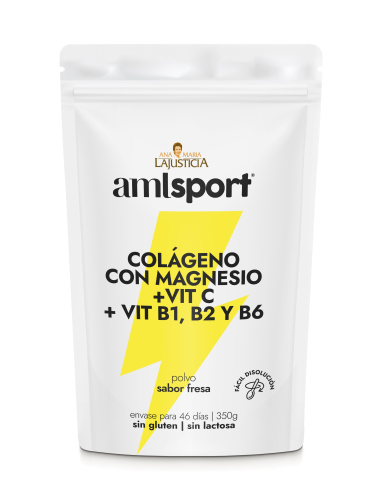 AML Sport - AMLSPORT 350 GRS. COLAGENO + MAGNESIO + VIT. C + VIT.B1.B2.B6 Sabor Fresa