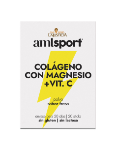AML Sport - AMLSPORT COLAGENO + MAGNESIO + VIT. C 20 STICKS FRESA
