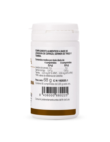 Ana María la Justicia - LEV.CERVEZA+GERMEN TRIGO+ TIAMINA (B1) 80 COMPRIMIDOS