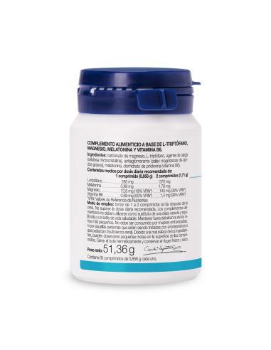 Ana María la Justicia - TRIPTOFANO CON MELATONINA + MAGNESIO Y VIT. B6 60 COMPRIMIDOS