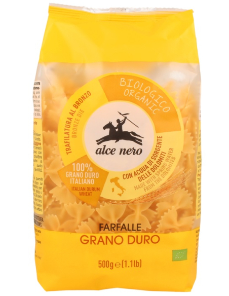 LA FINESTRA SUL CIELO - LACITOS (FARFALLE) DE TRIGO DURO 500 GRS. BIO ALCE NERO
