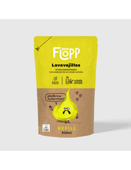 Flopp - FLOPP LAVAVAJILLAS MANUAL ECOLÓGICO REFILL 500 ML.