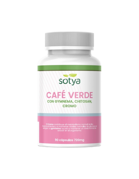 Sotya - CAFE VERDE CON GYMNEMA + CHITOSAN + CROMO 720 MG. 90 CAPSULAS