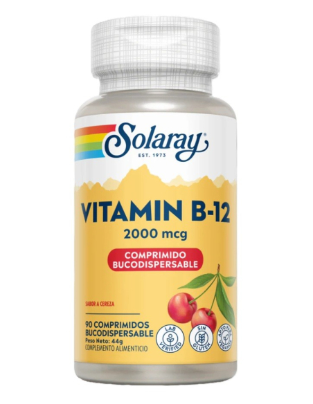 Solaray - VITAMINA B12 2000 MCG -  90 COMP. SUBLINGUALES
