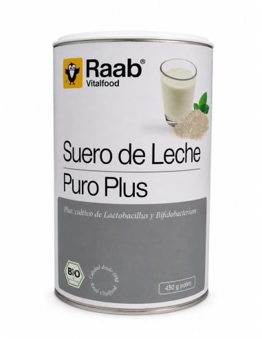RAAB VITALFOOD - SUERO DE LECHE DULCE NATURAL POLVO BOTE 450 GRS. (BIO)