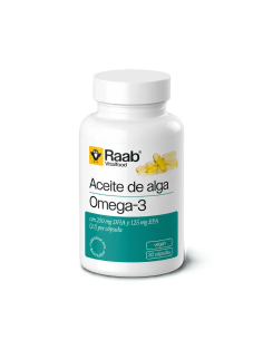 RAAB VITALFOOD - ACEITE DE ALGA-OMEGA 3 VEGETAL CAPSULAS 1183 mg. BOTE 30 UDS.(CONVENCIONAL)