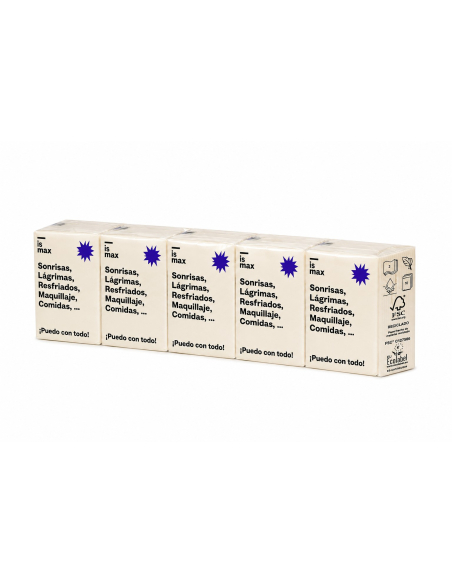 ISMAX - ISMAX PAÑUELITOS 3/H 10PQ X 10U NATURAL FSC RECICLADO 100%