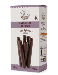 Int-Salim - BARQUILLOS AL CACAO 80 GRS. SIN GLUTEN