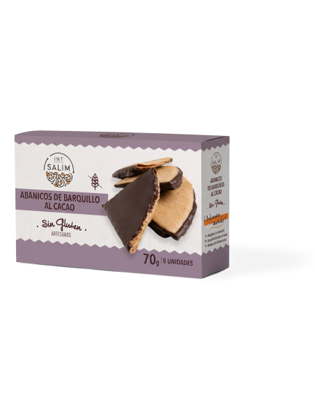 Int-Salim - ABANICOS DE BARQUILLO AL CACAO 70 GRS. SIN GLUTEN
